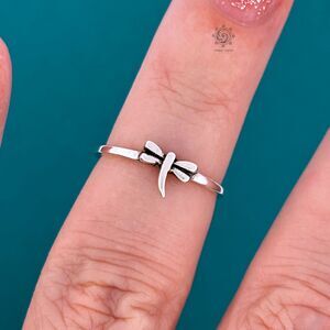 925 Sterling Silver Dainty Dragonfly Ring Sizes 5 - 9